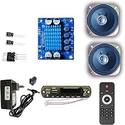 OTS WORLD 60W Stereo Audio Amplifier Kit with Bluetooth MP3 Player, TPA3110 Board, 4" Speakers, Remote Control, 12V Power Supply & Circuit parts, Complete DIY Amlifier Kit-image-37