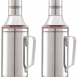 STEEPLE 1000ml Stainless Steel Oil Dispenser with Handle 1 Litre (Pack of 2)-11