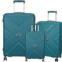 (Set Of 3 Polycarbonate Small - 55 Cm, Medium - 68 Cm & Large - 79 Cm Speedwheel Hard Shell Luggage Trolley Bag (Spring Green)-3