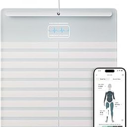 Withings Body Scan Smart Scales With 6-Lead ECG, Segmental Body Composition Analysis, Weighing Scales Body Weight & Vascular Age, Visceral Fat, AFib Detection, Heart Rate, Nerve Health (White)-0