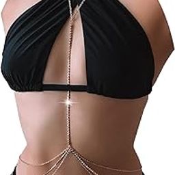1 Pcs Premium Rhinestone Body Chains Jewelry For Women Sexy Belly Waist Chain Bikini Beach Accessories (gold)-image-47
