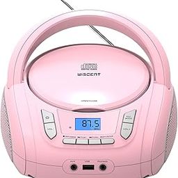 Portable CD Player Boombox with Bluetooth,FM Radio,USB MP3 Playback,AUX-in,Headphone Jack,CD-R/RW and MP3 CDs Compatible,Small CD Player for Home or Outdoor-1