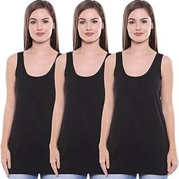 Women's Pack Of 3 Mid Length Loose Fit Camisole E64-image-3