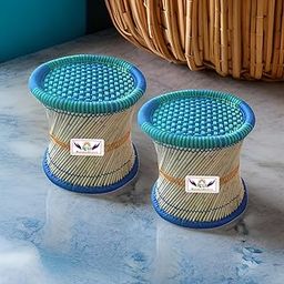 Handmade Bamboo Mudda/Stool/Chair/Canebar Indoor & Outdoor Living Room 15x15-2 Pices-image-20