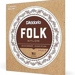 D'Addario EJ33 Folk Nylon Guitar Strings, Ball End, 80/20 Bronze/Clear Nylon Trebles-picture-8