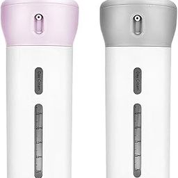 Rrwin 4 in 1 Travel Dispenser Leak-proof Travel Bottles Containers Shampoo Gel Set Toiletries for Liquid Lotion Cream TSA Approved, Pink+gray, Acrylonitrile Butadiene Styrene (ABS)-20