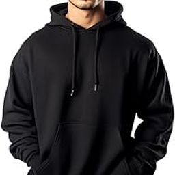 Men Oversized Hoodies Cotton Fleece Long Sleeve Hooded Sweatshirts for Men-picture-33