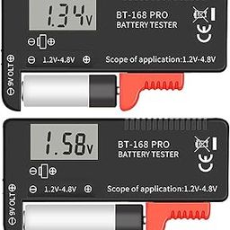 2PCS 168PRO Digital LCD Battery Tester Checker Universal Battery Tester Monitor for AA AAA C D 1.5V 3.7V 1.2~4.8V 9V Batteries, Household Battery Life Level Testers Power Meter-0