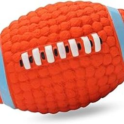 Foodie Puppies Interactive Latex Squeaky Chew Toy for Small to Medium Dogs (Teeth Rugby - Large) | Durable, Non-Toxic & Soft Chewing, Floating, Training & Bouncing Pet Toy | Reduce Separation Anxiety-3