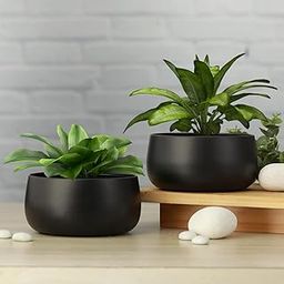 RICHIES ENTERPRISES - Black Planter Pot Home & Decor Planter Indoor Outdoor Plant Pot Pots for Plants, Plant Pots for Home Decoration, Succulent Pot, Indoor Planter Garden Decor (Pack of 2)-13