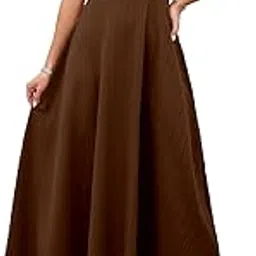 shasmi Girl's & Women's Solid Color V-Neck A-Line Maxi Dress for Women | New Year Party Outfit | Waist Cinched Puff Sleeve Western Dress | Elegant Casual Wear (Dress 246)-picture-20