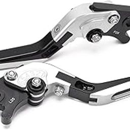 UniMarket® Rigid Motorcycle Brake Levers, CNC Aluminum Alloy Corrosion Resistant Motorcycle Brake Levers Firm Practical for Motorcycle for(silver)-20