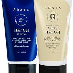 Arata Advanced Curl Care Curly Hair Gel (150 ML) and Styling Hair Gel (150 ML) | Defines Curl Pattern | Strong and Soft Hold | Enhances Texture, Volume and Shine-35