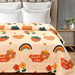 Kitch Deco™ Glace Cotton Printed Reversible Kids Double Bed & Kids Comforter/Dohar/Quilt, 200 GSM (90x100Inch) Good Day-image-20