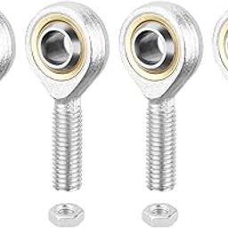 HiPicco SA8T/K Rod End Bearing, 4pcs 8mm Bore Self Lubricating M8x1.25mm Metric Male Thread Right Hand Heim Joint with Jam Nuts-11