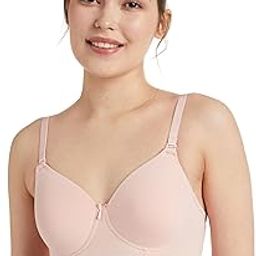 Wire Free Pack of 1 T-Shirt Bra for Womens | Medium Coverage | Padded |Non Wired |Seamless Cups | Cotton Strech-1