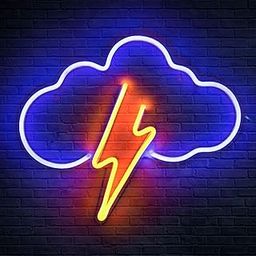 Hanture Neon Sign, Cloud LED Light Wall Decor for Bedroom, Kids Room, Living Room, Bar, Party, Christmas, Wedding - Multicolor Acrylic-image-63