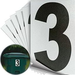 iSYFIX Black Vinyl Number 3 (THREE) Stickers - 6 Pack 5 inch - Premium Decal, Reflective Background & Pre-Spaced for Mailbox, Signs, Window, Door, Car, Truck, Home, Business, Address, Indoor & Outdoor-image-83