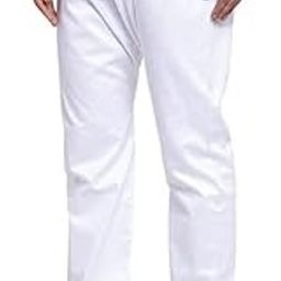 Men's Cotton Blend Comfortable White Cotton Plain/Saada Pyjama | Loose fit Cotton Pajama for Men | Home Wear Casual Wear (White)-image-22
