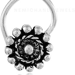 925 sterling Silver Trendy Antique oxidised nose pin for womens-image-84