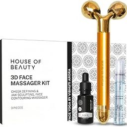 House Of Beauty 3D Face Massager Electric with Serum,Y Shape Massager, 360 Rotating Design with 6000 Micro Vibrations Massage for Face, Neck, Arms, Jawline, Waist for All Skin Of Type (Golden)-image-110