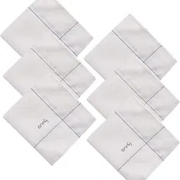 one8 Men’s Premium Cotton Handkerchiefs | Anti-Bacterial Treated, Border Design, Skin-Friendly, Soft & Durable | 45 x 45 Cms | Pack of 3/6-picture-4