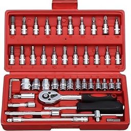 RuvAm 46 In 1 Pc Hand Tool Kit Wrench Set Multi Purpose Combination Tool Case Precision Socket Set for All Bike, Car-image-15