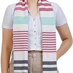 BABYFLYi Mothers Breast Feeding Shawl/Nursing Cover Outdoor 360 Protection Feeding Cloak Striped Fringed Scarf, Cotton, Multicolour (Red)-image-54