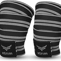XTRIM Knee Support for Men - Knee Wraps - Knee Stabilizer - Men Knee Bands for Sports, Squats, and Heavy Lifting, Washable Fabric (2 Meters Long, Set of 2, Grey)-18