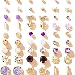 30 Pairs Earrings Combo Set Latest Stylish Crystal Pearl Earrings for Women and Girls (14774er) Valentine Gift for Girlfriend-19