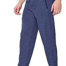 Jinxer Plus Size Cotton Loop Knit Lowers for Men with Zip Pocket, Night Pant, Sports Trouser, Gym n Lounge Wear Track Pant for Boys_Denim_6XL-image-18