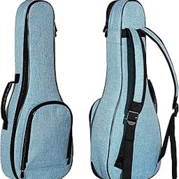 Glow Wings ukulele case Backpack 0.5 Inch Thick Padding ABS Handles uke case 26/27 inch Tenor ukulele gig bag with picks Grey-29