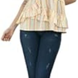Women's Cotton Yarn Dyed Stripe and lace Sweetheart Neck Regular Top-image-59