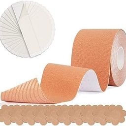 Women's Multipurpose Double Sided Boob Tape with 10 Nipple Pasties and 36 Fashion Tape Body Tape Push Up and Lifting Breast Tape - Beige-image-5
