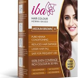 Iba Hair Colour for Women - Medium Brown, 70g | 100% Pure Henna Based Powder Sachet | Natural Hair Colour & Long Lasting with Conditioning Formula | Reduced Hair Fall & Hair Damage | Shine & Nourish Hair | Free from Ammonia and Other Harmful chemicals | Herbal Hair powder for Hair Color | Medium Brown Henna-6