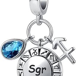 Constellation Charm for Women Bracelets Horoscope Zodiac Sign Teardrop Birthstone Birthday Anniversary Dangle Bead-image-1