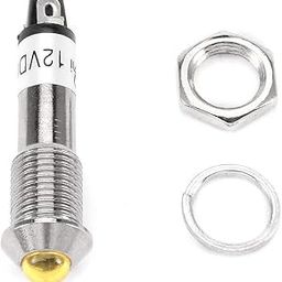 KTM Healthcare® DC 12V 8mm Thread Dia Push-in Mount Head Yellow LED Signal Indicator Light-picture-11