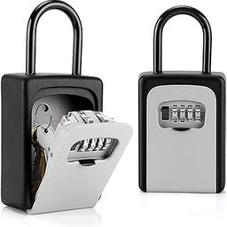 Key Lock Box Wall Mounted, Portable Lock Box for House Key, 5 Key Capacity, Weatherproof Resettable Code House Key Safe Security Lock Box for Outside Realtors Garage Spare-17