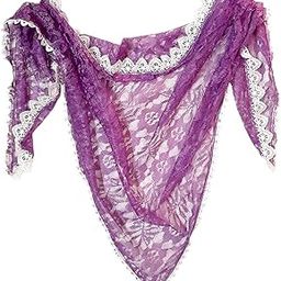 Netted Mantilla Veil Triangle Lace Light Purple Catholic Church Veils Infinity Chapel Scarf Head Covering Latin Mass (Purple Onion Pink Shade) Large Church Scarf (Pack of 1)-51