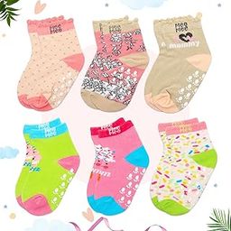 Mee Mee Cotton socks for baby | Anit - Skid, Soft, Colourful Prints For 0-6 Months (Pack of 6)-image-42