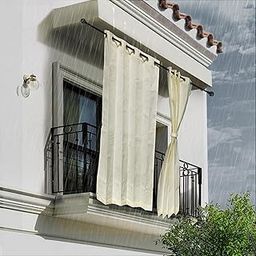 HIPPO Waterproof Outdoor Garden Balcony Curtain Sun & Rain Protection HDPE Door Curtains 260 GSM (2IN1-IVORY-GLOW, 4.50FTX8.00FT, 2PC)-image-10