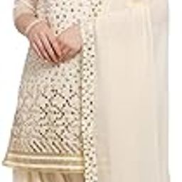 Women's Chanderi Cotton Mirror Work Unstitched Salwar Suit Material-image-30