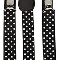 krystle Unisex Stretchable Polka Dots Printed Solid Y-Back Suspenders (Black, Free Size)-picture-17