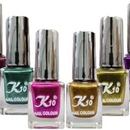 K10 Nail Polish| Metallic Finish Nail Paint|Quick Drying| Non UV Polish - Gel Finish |Chip Resistant Long-Lasting Multicolor Nail Paint for Women and Girls Lemon-Golden-Pink-Maroon-Purple-Green-image-71