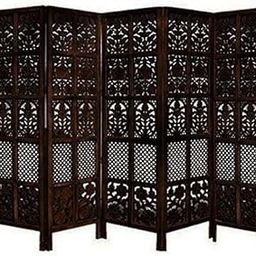 New Mughal Handicrafts Wooden Partition Screen || Room Divider || Brown (5 Panel)-image-68