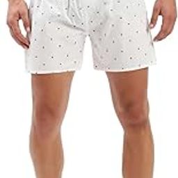 SHOWOFF Men's Printed White Cotton Slim Fit Boxer-143-4_White-image-21