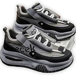 Chunky Platform Sneakers, Colour Block Design, Air Cushion Sole, Athletic Fashion Trainers-image-37