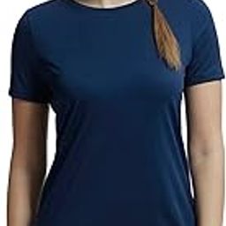 Jockey MW71 Women's Microfiber Round Neck Relaxed Fit T-Shirt with StayDry and StayFresh Treatment-image-1