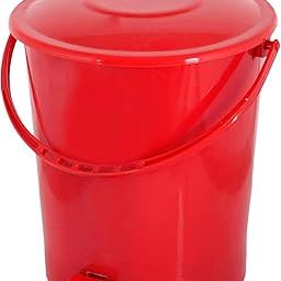 Kuber Industries Pedal Dustbin|Plastic Pedal Dustbin|Kitchen Waste Paper Bin|Dustbin For Bedroom|10 Liter Dustbin (Red)-image-17