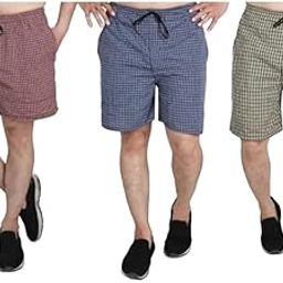 | Men’s Regular Fit 100% Cotton Casual Lounge Shorts | Dual Pocket Sleep Shorts Pack of 3-picture-15